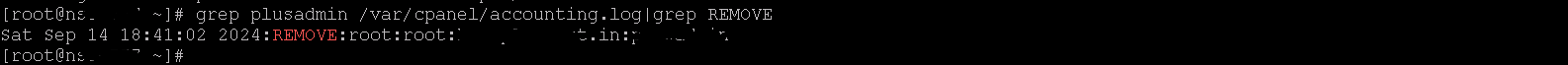 when a cPanel account was terminate